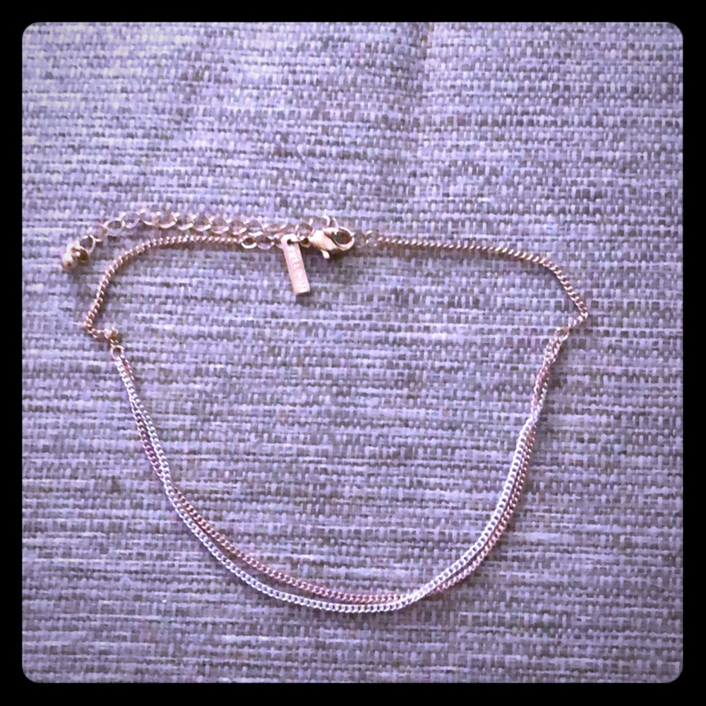 Rose gold and silver choker